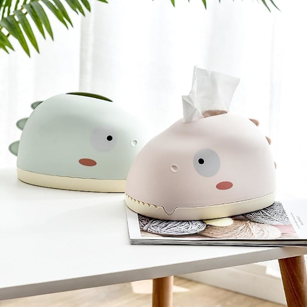 Tegneserie Dinosaur Tissue Box Holder, Serviet Papir Organizer Holder Opbevaringsboks Beholder Desktop Tissue Holder Tissue Etui
