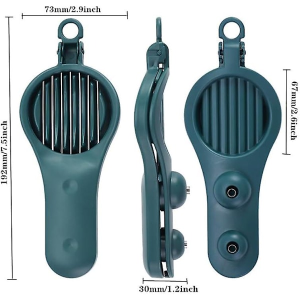 Æggeskærer i rustfrit stål, multifunktionel æggeskærer til hårdkogte æg, fjernelse af tomatblomster, skæring af jordbær, mørkeblå