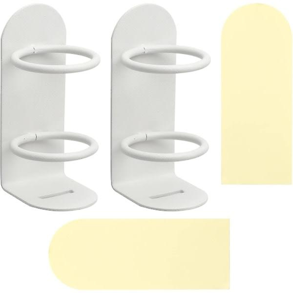2-pack elektrisk tandborsthållare på väggen (vit)
