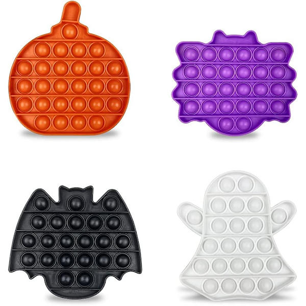 4-pack Halloween Pop Fidget Toys-paket för barn, flickor, pojkar, Halloween-festpresenter, Halloween-godispåsar, gåvor, stressavlastning