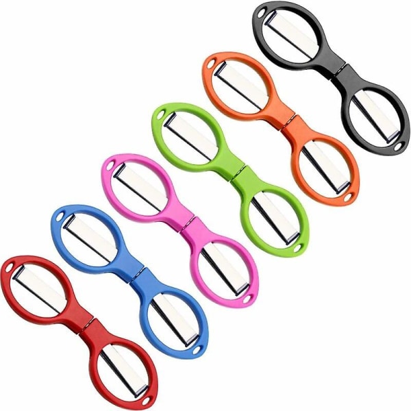 6 Pieces Stainless Steel Rustproof Scissors Folding Scissors Mini Glasses Shaped Shears for Home and Travel