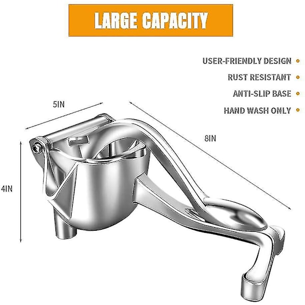 Sitruunapuristimen, Hedelmien Manuaalinen Mehupuristin, Hedelmämehun Puristimen, Raskas Alumiini