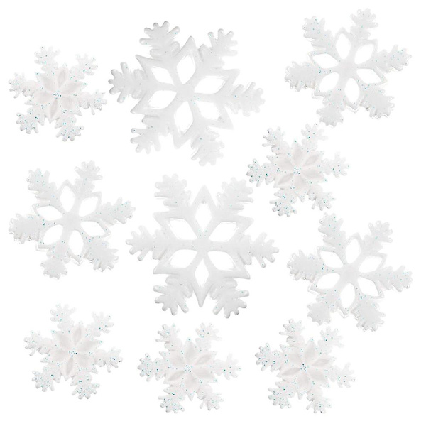 Harts Resin Snöflingor DIY Tillbehör - 60 Stycken, Tre Färger, Julhantverk