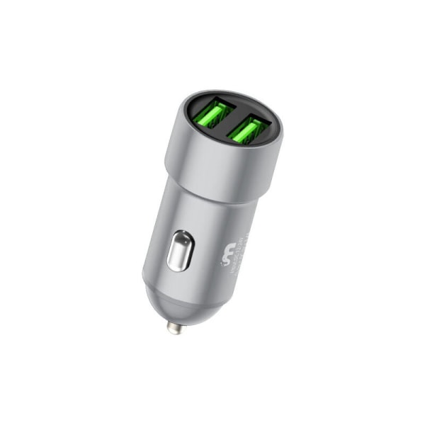 HANBING Billaddare Dual Port USB Metall Billaddare (Silver)