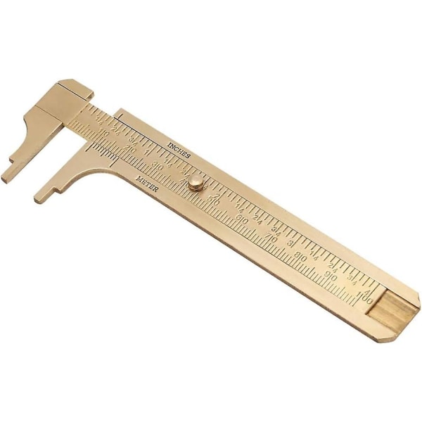 Vernier Caliper - Dobbelt skalaer mm/Tommer Messing glidende Vernier Caliper Lineal måleværktøj (100 mm)