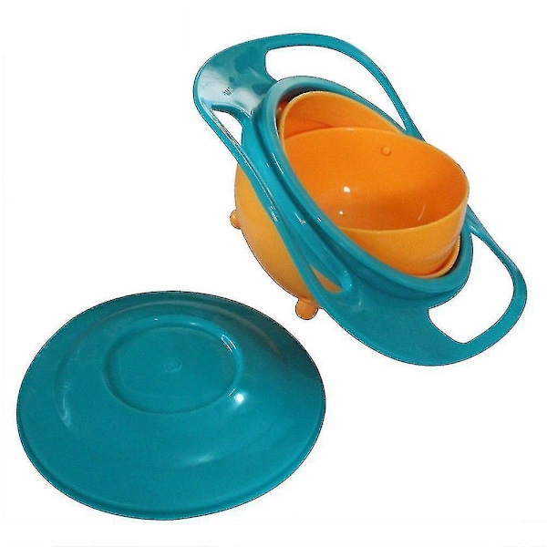 Set om 3: Magic Bowl 360 Graders Rotation Spill-Resistant Gyro Bowl med Lock för Småbarn Barn Röd+blå+grön