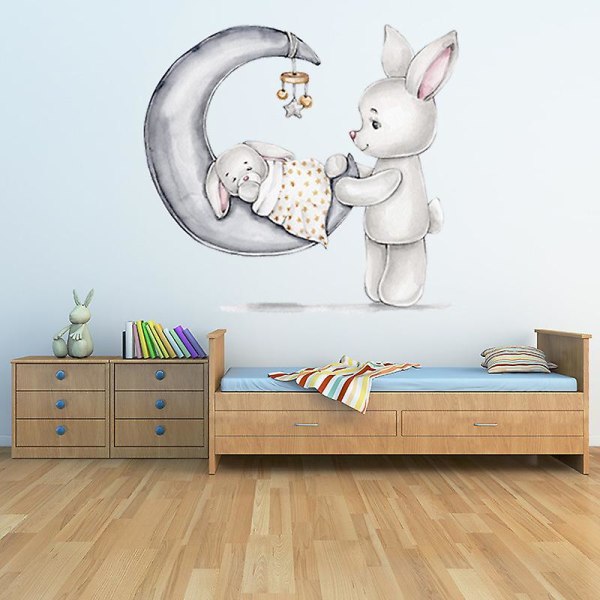 Baby Room Elephant Wall Sticker Grå Stjerne Måne Citater Wall Sticker