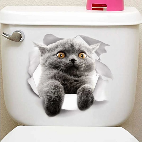 Cat Lovely Animal Kjøleskap og toalett Pvc veggklistremerke