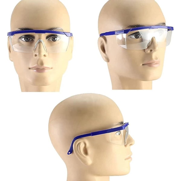 Säkerhetsglasögon, 2 st Anti-fog-glasögon Blå ramar UV-skyddsglasögon för barn Vuxna