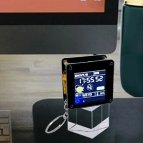 ESP32 C3 Skrivbordsliten Smycke 1,44 Tum LCD-skärm Bärbar Mini-TV Bärbart Hänge Lvgl Space