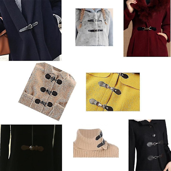 6 par läderhornväxelslåsningsknappar kappa jacka duffel sy diy kläder