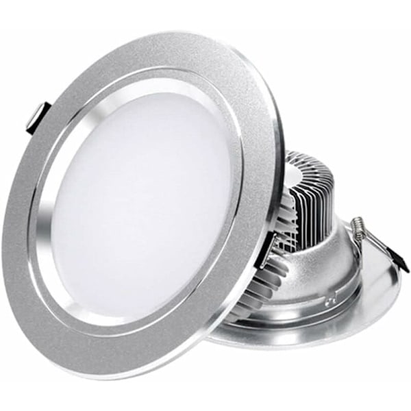 LED Infälld Spotlight 5W LED Silver Aluminium Downlight Energibesparande Anti-Dimma Dammtät COB Taklampa