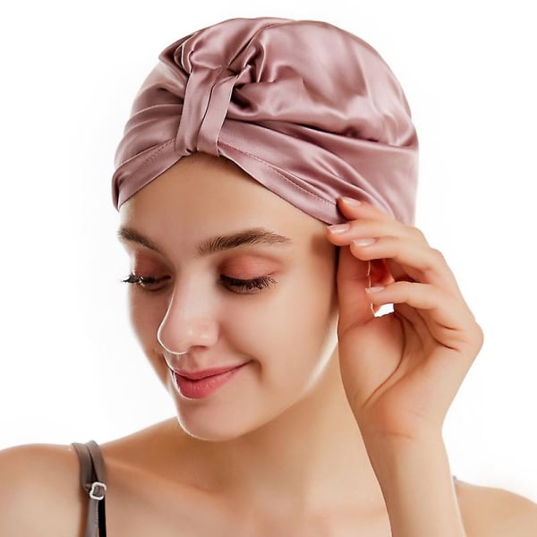 1 stk Silke Sleep Cap til Kvinder Hårpleje, Naturlig Silk Night Bonnet