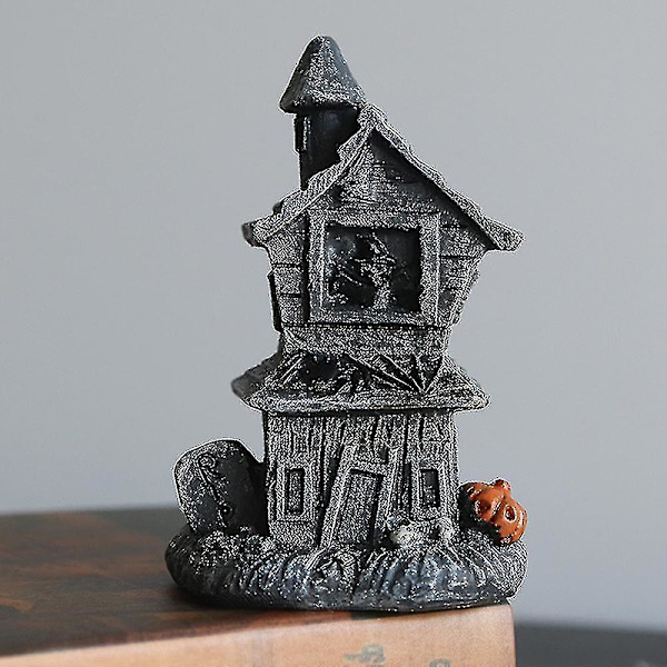 Hohtava Halloween-kallo Haukuttu talo sisustus, kauhu aavemainen valo kurpitsa Haukuttu talo pieni talo