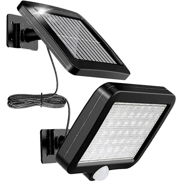 Solcellslampa för utomhus med 56 LED-lampor, rörelsedetektor, 120° IP65 vattentät trädgårdssolcellslampa med 5 m kabel