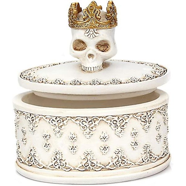 Luuranko Pää Valkoinen Kallo Korurasia Pidike Järjestäjä Kruunulla Halloween Luuranko Koristeet Koti Kallo Dekor