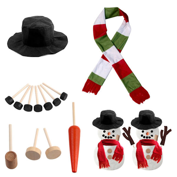 Julsnögubbe-kit Söt DIY Snögubbe Dekorativ Ornament Tillbehör (C)