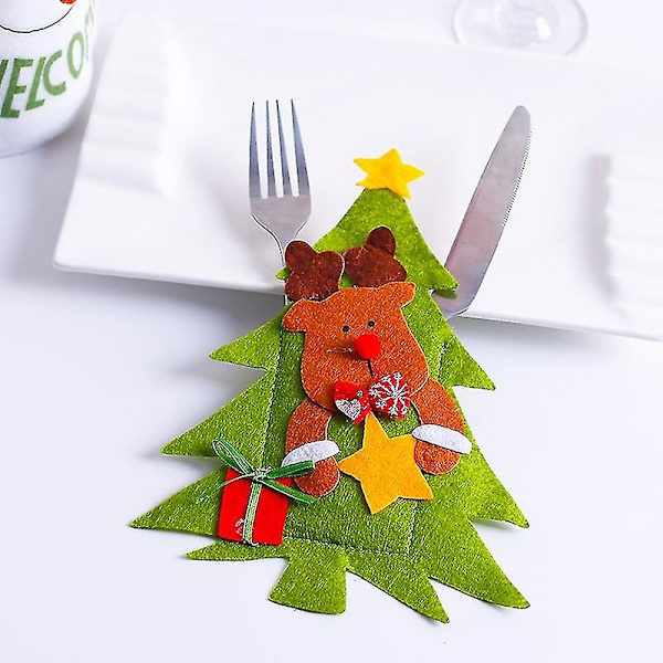 3 stycken julbestick, kreativt middagsserviss och juldekorationer