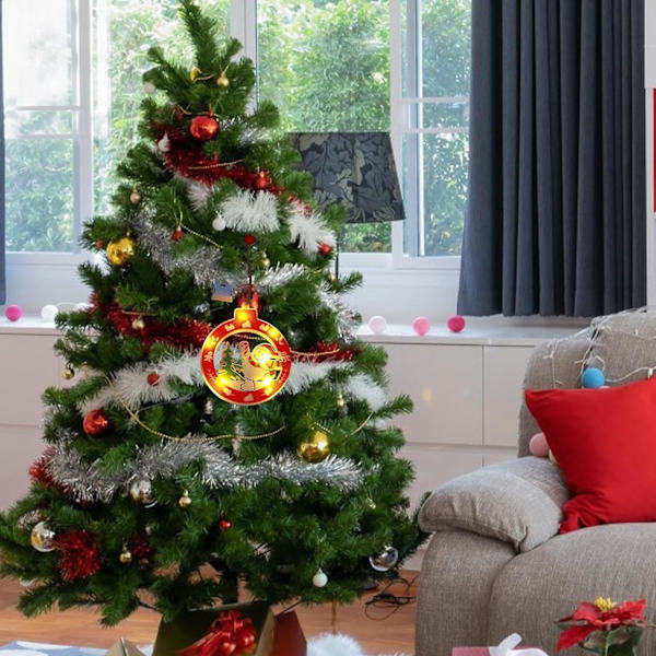 Julgransdekorationer | LED-ljusgirlang med tomte | Tomtedekorationer | Julgransljus, Juldekorationer för hemmet