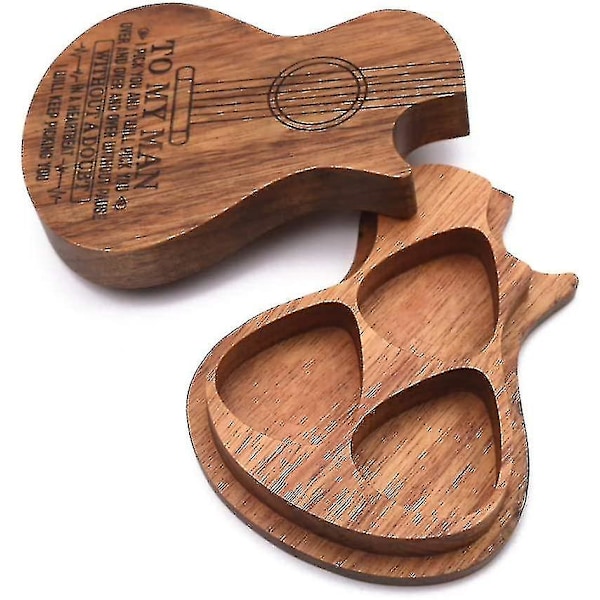 Gitarrtillbehör Trägitarrplock Trägitarrplocklåda Och Plock Gitarrplock Plectrum Förvaringslåda En Låda + Tre