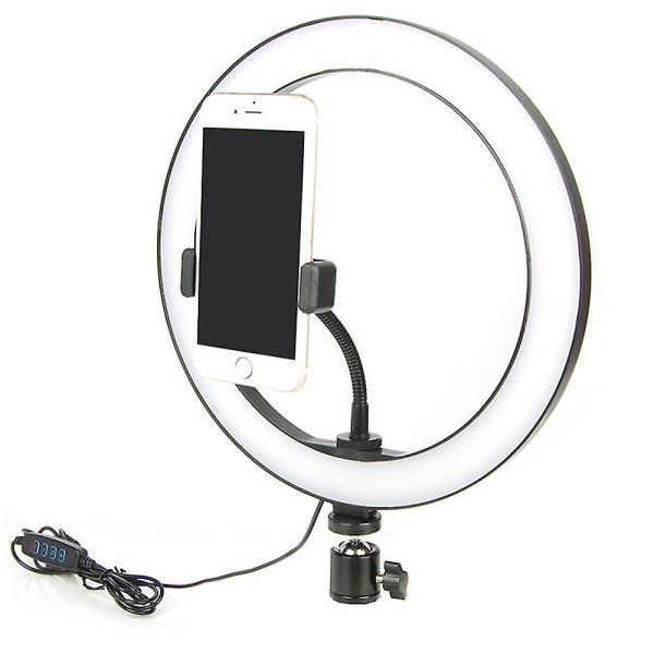 12 tums LED-ring Selfie Light Clamp Mount Desktop Zoom Conference Laptop