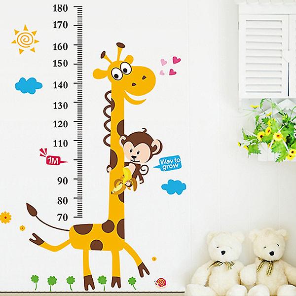 Itseliimautuvat tarrat - Apina ja kirahvi itseliimautuva tarra - Lastenhuoneen seinäkoristelu - 1 arkki 50 x 70 cm