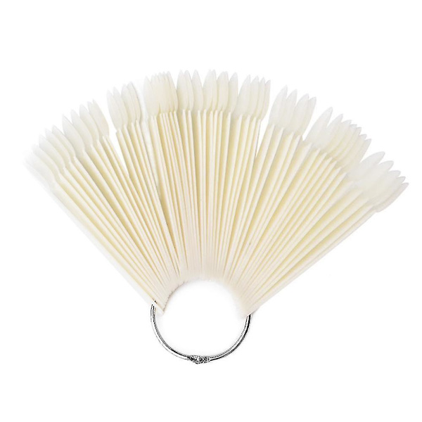 Neglelakkpolering Display Øvelse Pinne Med Metall Split Ring Holder - Transparent Finger Clipper Neglelakk Tips, Hvit