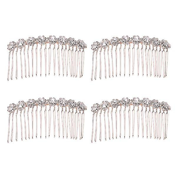 4 st. Legering Hårkammar Rhinestone Inalid Elegant Hårinsättning Kam för Kvinnor Dam