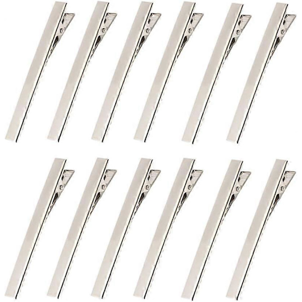 60 kpl 2,2 tuuman metalli krokotiilialligaattorin hiuspinnit, DIY hiusten muotoilupinnat kaksinkertaiset piikit ankkanokan hiuspinnit liukumattomat (5,5 cm)