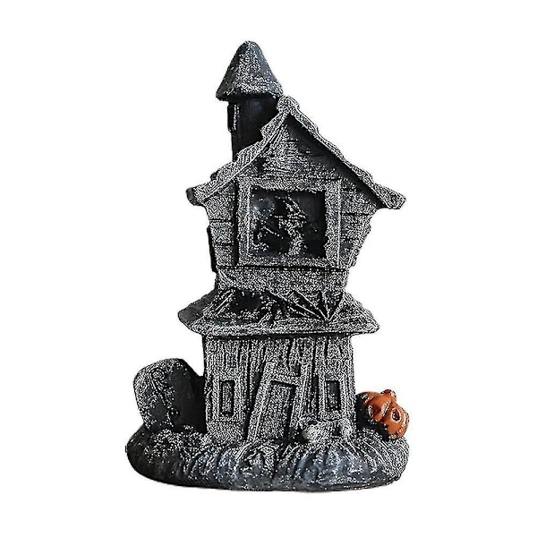 Glowing Halloween Skull Haunted House Decor, Horror Ghostly Light Pumpkin Haunted House Small House