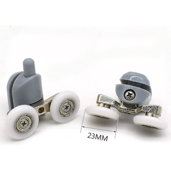 8 Pakke Dobbel Dusj Dør Ruller 23mm Diameter Baderom Reservedeler