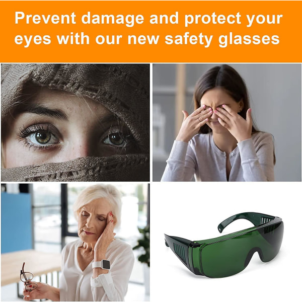 Hårfjerning Vernebriller, Bølgelengdebriller Laserbriller UV-beskyttelsesbriller Laserbriller (blekkgrønn)