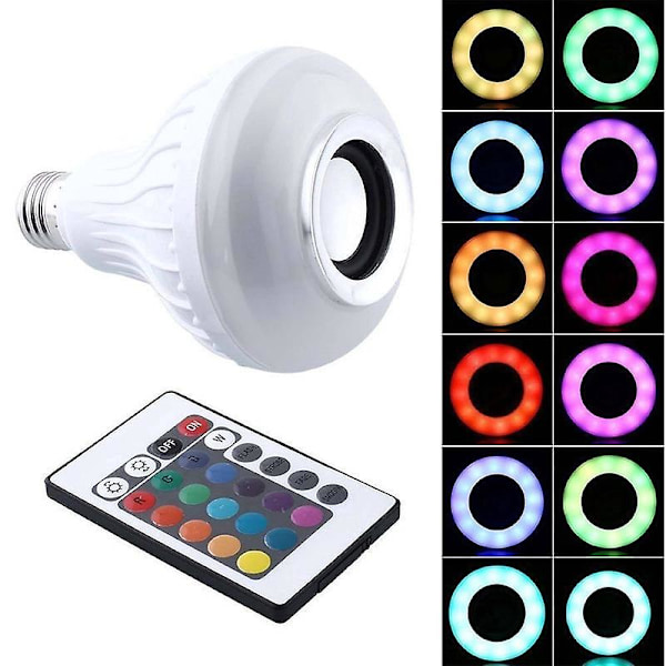 Bluetooth-musiikkikaukosäätimen polttimo Led-musiikkipolttimo RGB-värinen kaukosäätimen musiikkipolttimolamppu