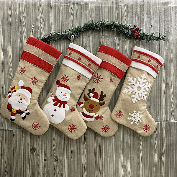 Jultomte Snöflinga Snögubbe Rensa Hängande Förvaringsväska Julstrumpor Dekoration (Snögubbe*)