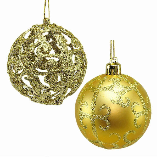 Julgranskulor Gyllene Plast 6 x 6 x 6 cm (12 stycken)