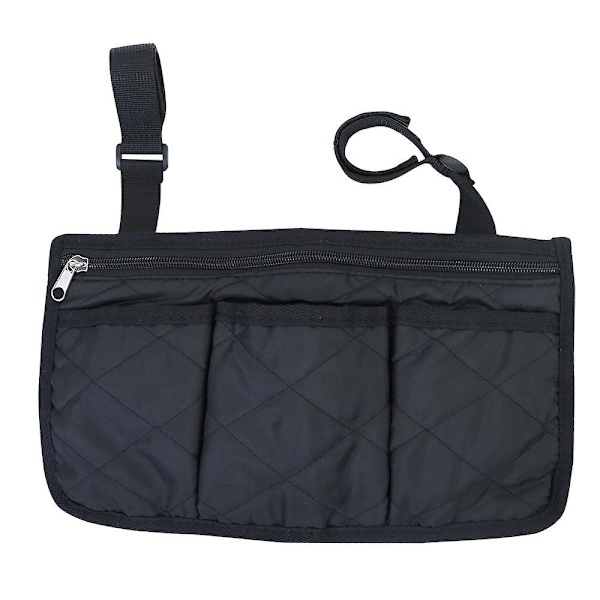 Rullstolsväska, Multi-Side Bag Stor Kapacitet Rullstolsväskor Rullstolsförvaringsväska Rullstolsförvaringsväska (Svart)