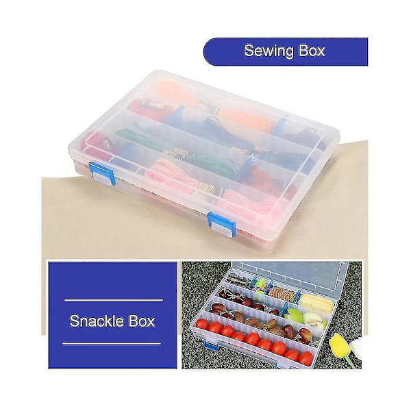 Tackle Box Snackle Box Beholder Organizer Opbevaringsboks med Blå Dele