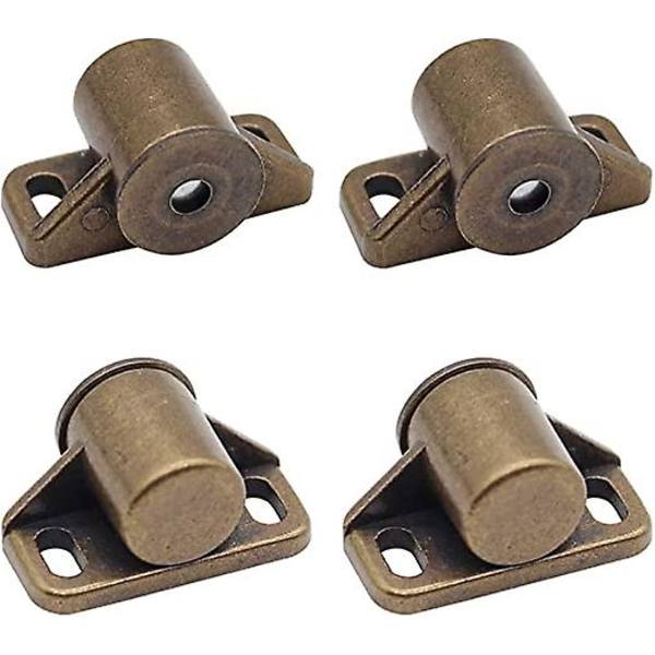 Skjult dørstopper i rustfritt stål med lim og skruer for kontor, hjem, soverom, bad, hotell, restaurant, 4 stk. bronse