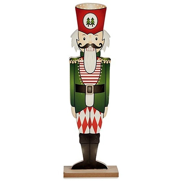 Dekorativ Figur Nötknäppare Vit Svart Röd Grön Trä 10 x 60 x 19 cm (6 stycken)