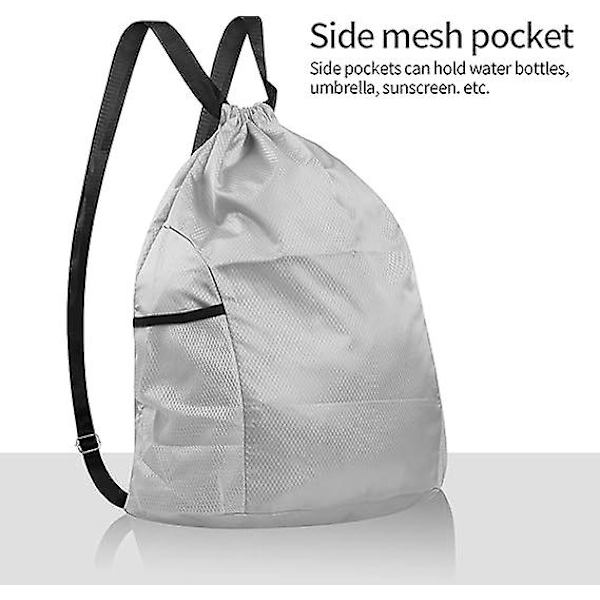 Ryggsäck med dragsko, Ryggsäckar, Sport Sack Dragsko Väska Bulk, Gym Sackpack Dragsko Väska (1 st, L, Grå)
