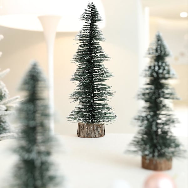 Cedarmodell Konstgjord Realistisk Utsökt Hantverk Träbas Snöfrost Tallträd Ornament för Hemmet (30 cm)