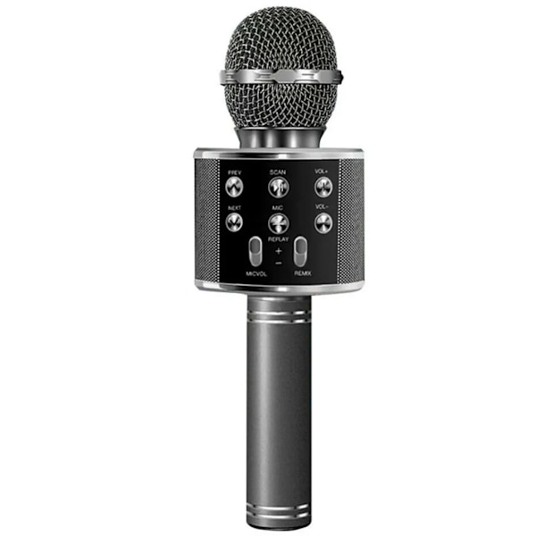 Trådløs Bluetooth Karaoke Mikrofon Højttaler Håndholdt Mikrofon KTV Mikrofon Sort