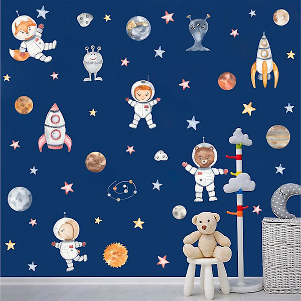 En uppsättning djur astronaut väggdekaler, väggdekoration för vardagsrum sovrum kontor kök - väggdekal