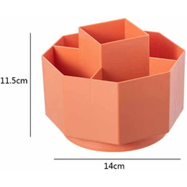 Multifunktionell roterande pennhållare (färg: orange)