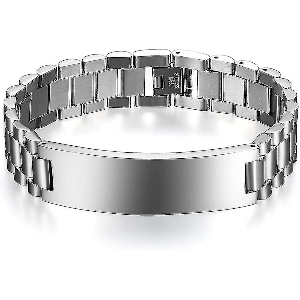Mænds Armbånd Med Gravering I Rustfrit Stål Poleret Armbånd