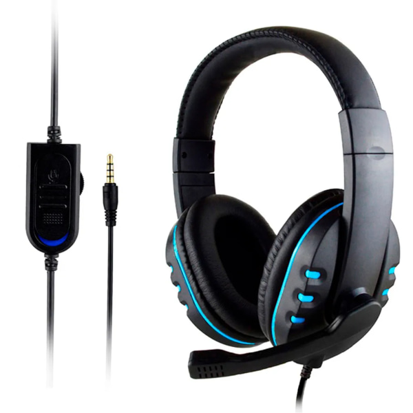 Over-ear gaming hovedtelefoner med støjreducerende mikrofon, stereo bas surround sound, bløde memory ørekopper