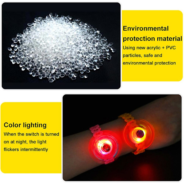 12-pack Ljusupplysande Partyfavörer Kompatibla med Barn, LED-Armband Glöder i Mörkret