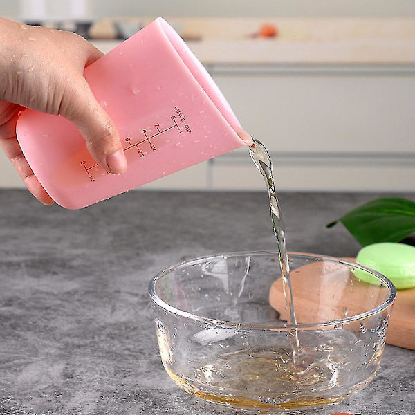 Silikonflexibla mätkoppar för epoxiharts, smör, choklad och mer - 2 koppar smält, rör om, kläm och häll - diskmaskinssäker - standard och