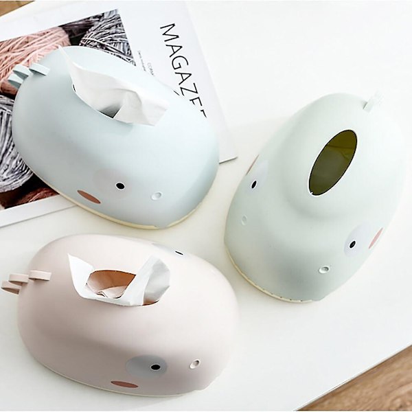 Tegneserie Dinosaur Tissue Box Holder, Serviet Papir Organizer Holder Opbevaringsboks Beholder Desktop Tissue Holder Tissue Etui
