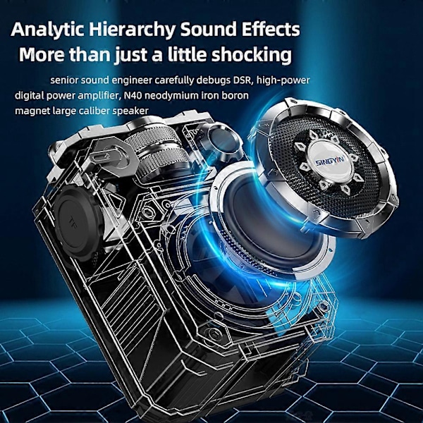 Bärbar Mini Bluetooth Högtalare Subwoofer Super Bass TF Kortinsättning Cool Musikspelare Trådlös Ljudbox Mörkblå